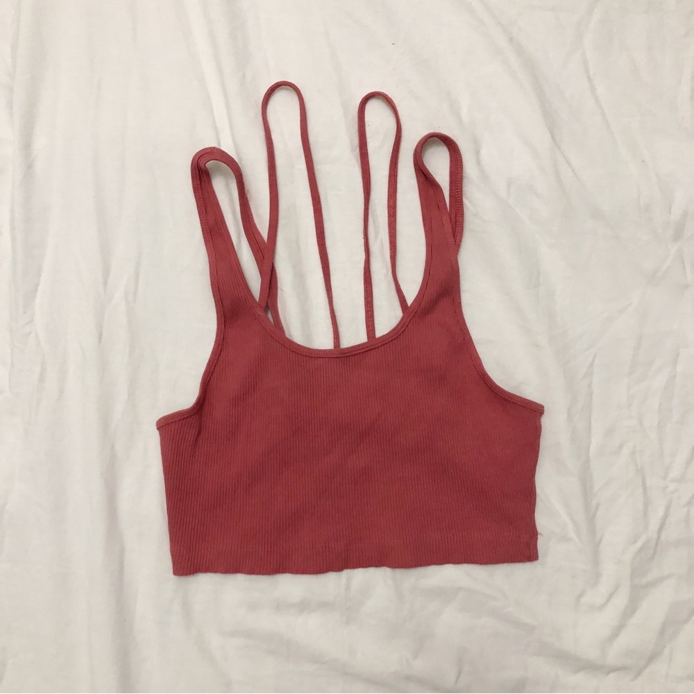 zara cropped strappy tank